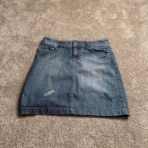 POINT ZERO "MENDED" DENIM SKIRT